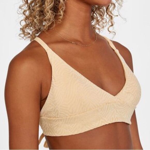 NWT RVCA Run Wild Crossback Bikini Top apricot peach large NEW - Picture 1 of 6
